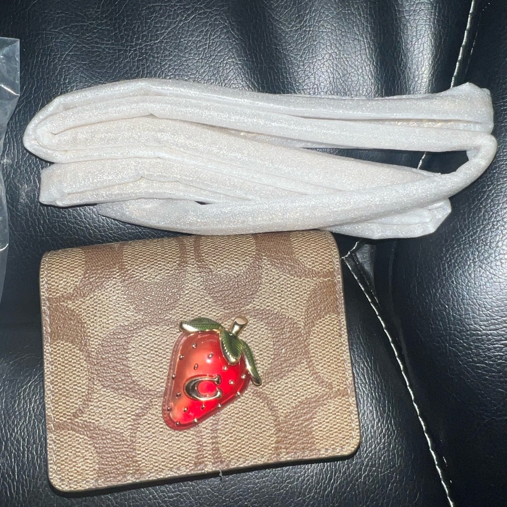 Coach Wallet with Strawberry Accent